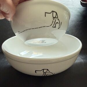 Ceramic  Dog Water or Food signed by Zart and made by iTi